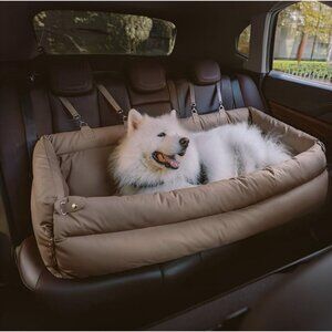 FUNNYFUZZY Dog Car Seat for Large Dogs, Waterproof Dog Car Bed